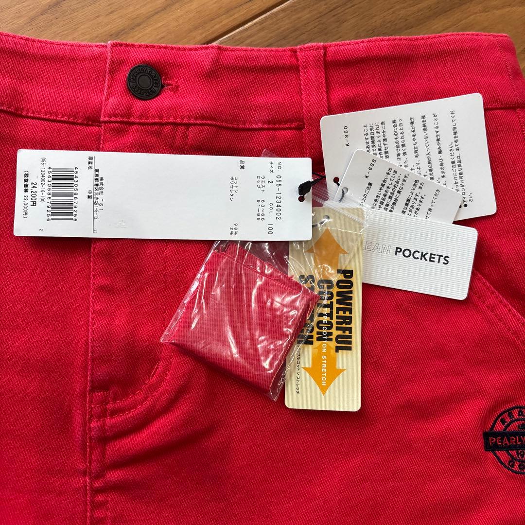 【新品】パーリーゲイツ　サイズ２　レディース　ゴルフスカート　ローズピンク