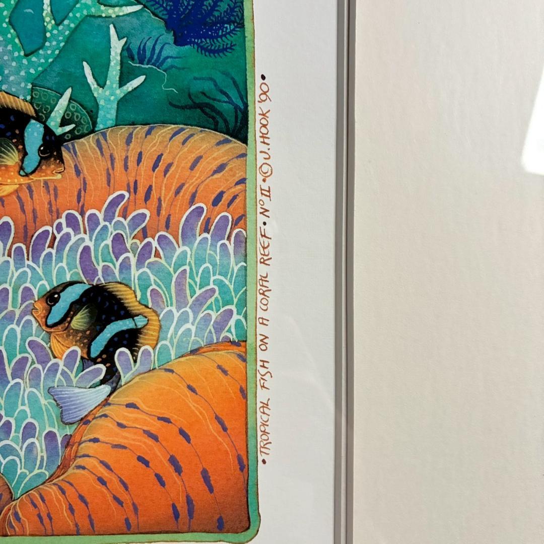 ジョアン・フック「サンゴ礁の熱帯魚」リトグラフ2点 大作 直筆サイン入 海
