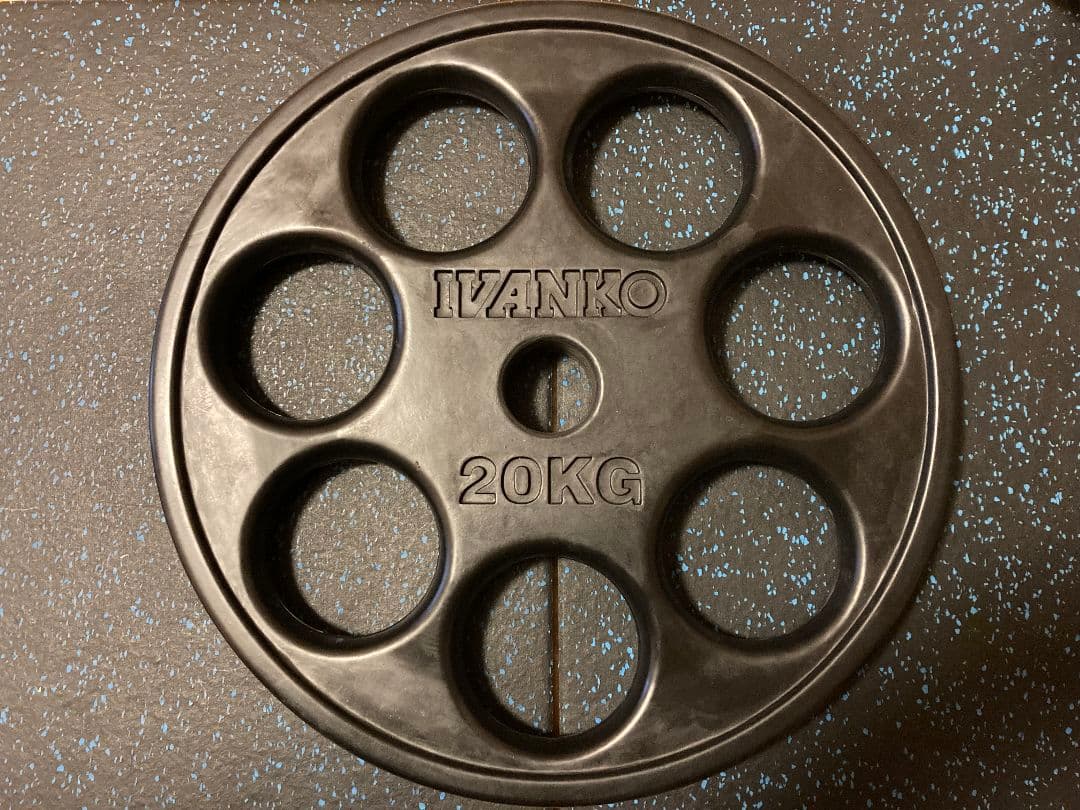 送料込 ①ivanko オリンピックラバープレート20kg　アイロテック mbc