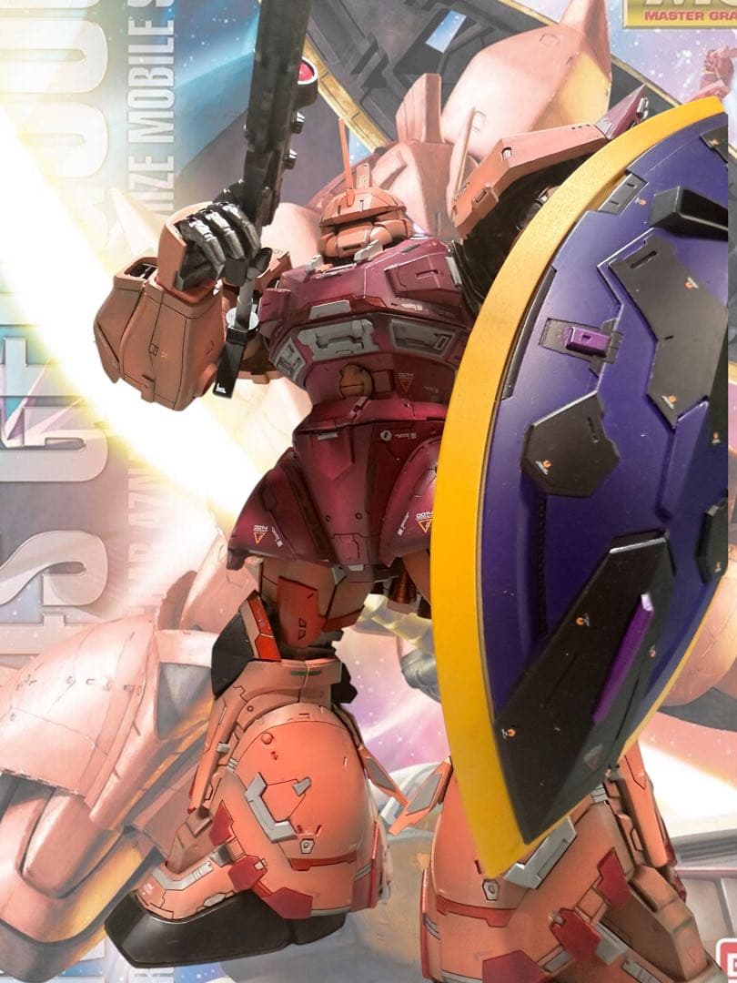 ガンプラ MG 1/100 ゲルググ 全塗装完成品 レジン改造 艶消し仕上げ