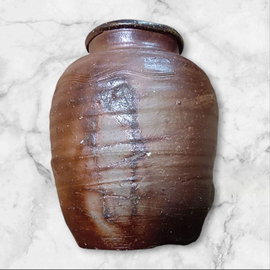 骨董品　備前焼　備前壺　松本勝哉　共箱付き　極美品‼️