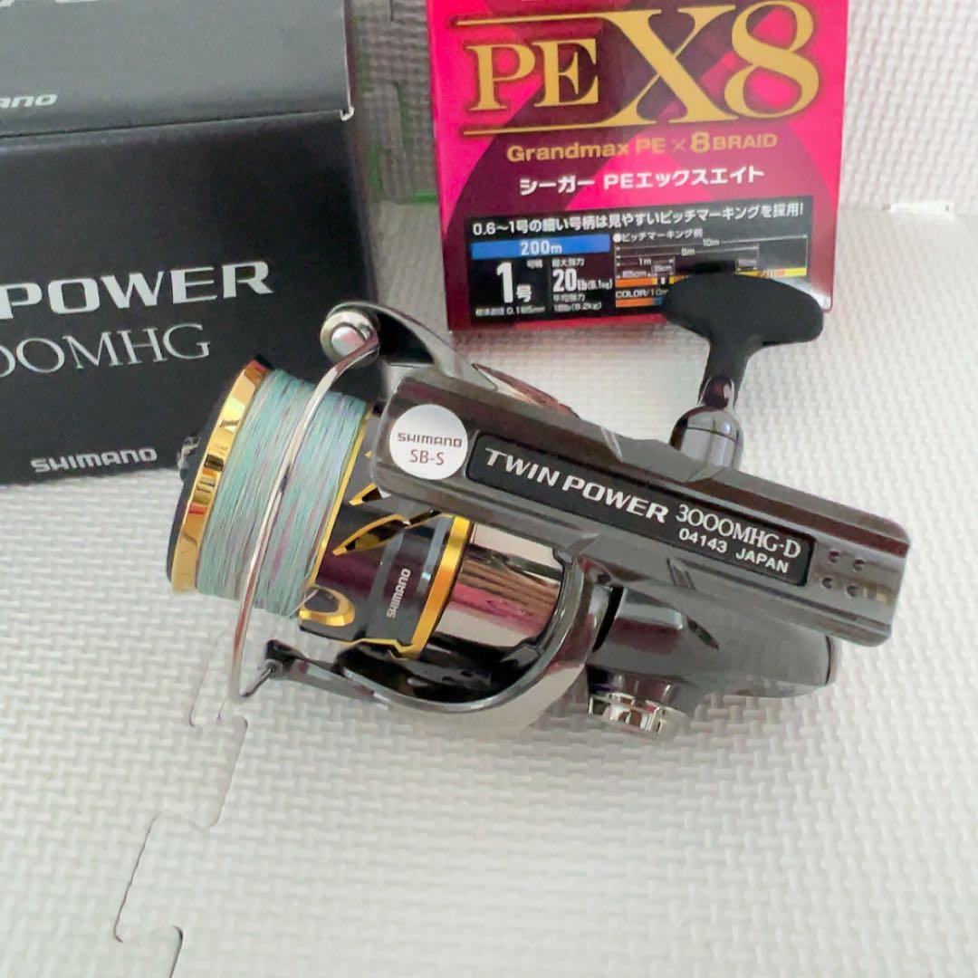 美品SHIMANOスピニング20ツインパワー3000MHGシーガーPEX8