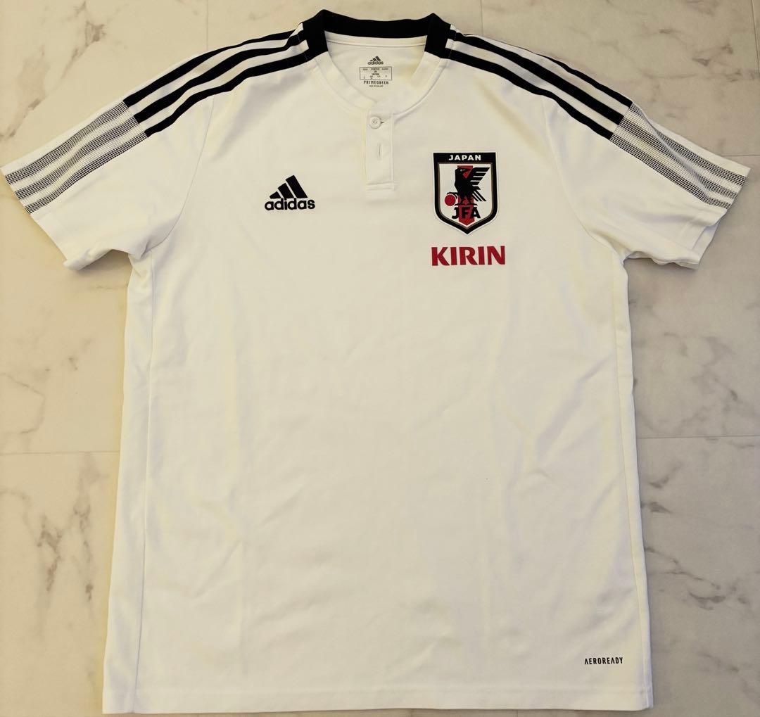 【JFA支給】adidas 日本代表 襟なしポロシャツ上下実使用、非売品