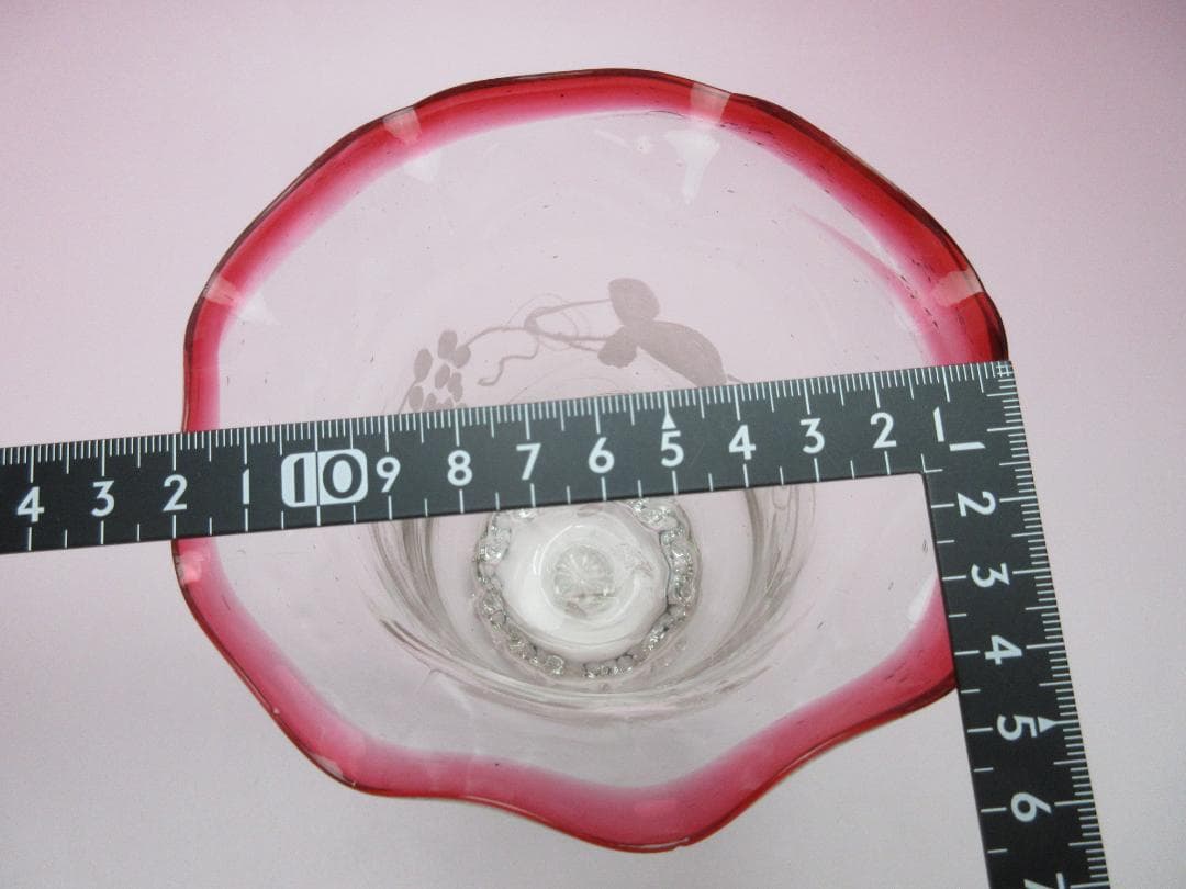 アンティーク 明治期～大正期 フリル 氷コップ デザートグラス 70816