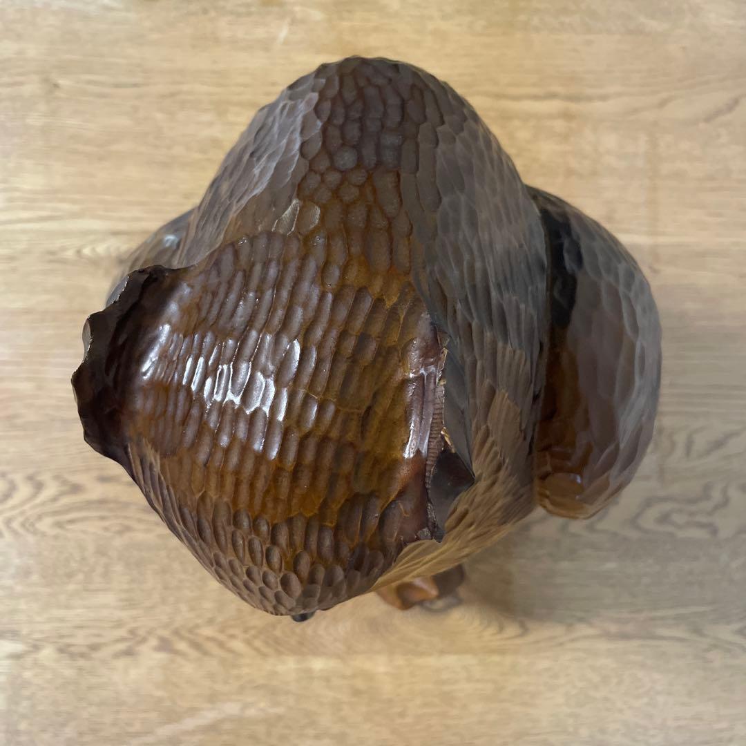 木製フクロウの置物 約33cm