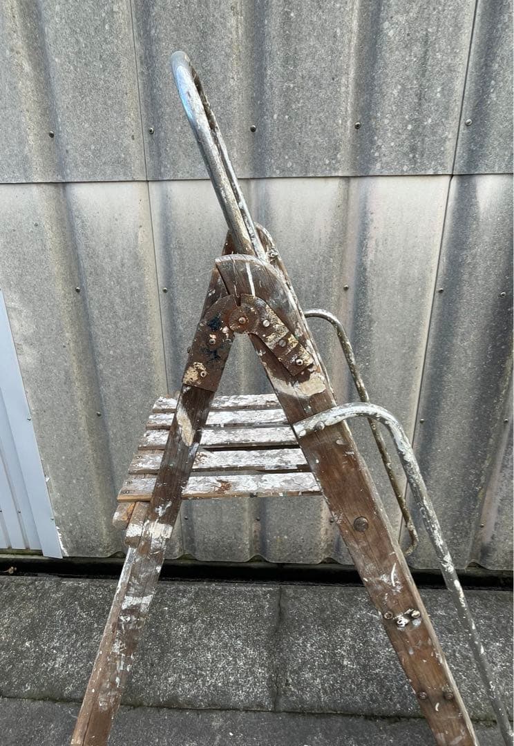 ビンテージ/イギリス/英国製/木製/大型/ラダー/脚立/ディスプレイ/店舗什器③