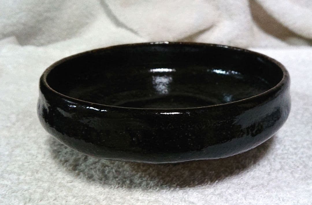 茶道具黒楽旦入平茶碗 木箱付 A431