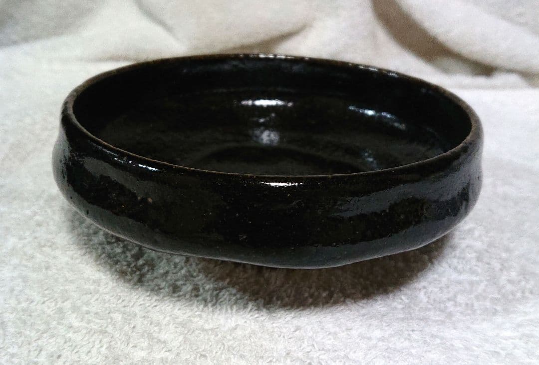 茶道具黒楽旦入平茶碗 木箱付 A431