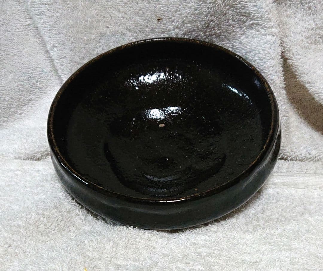茶道具黒楽旦入平茶碗 木箱付 A431