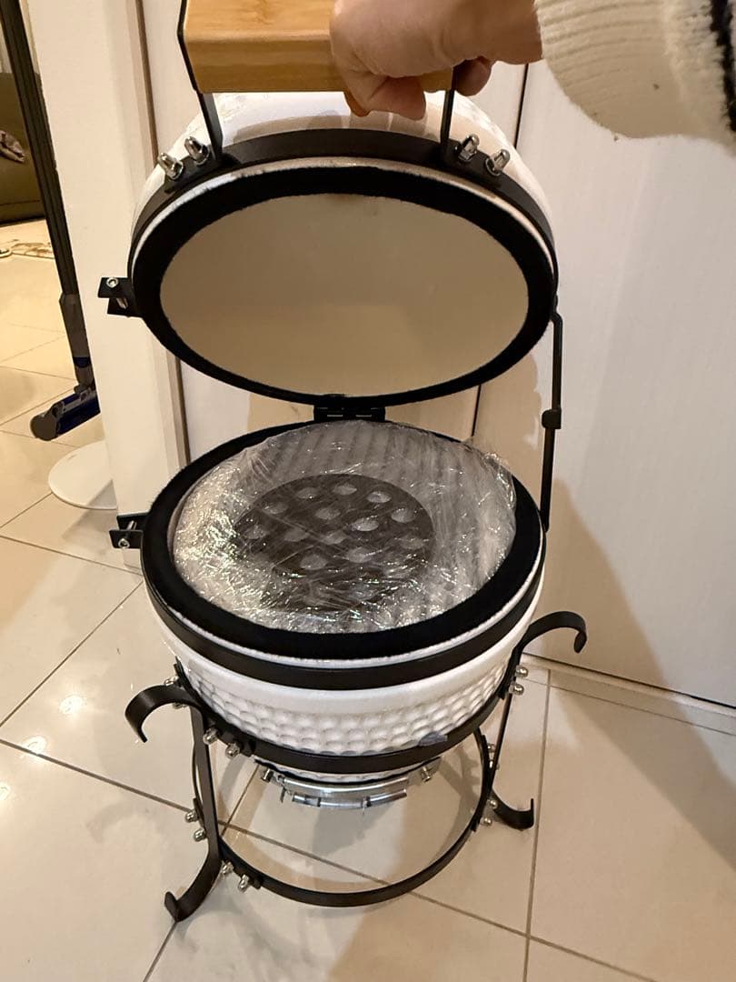 セラミック製チャコールBBQグリル, グリルカバー付き