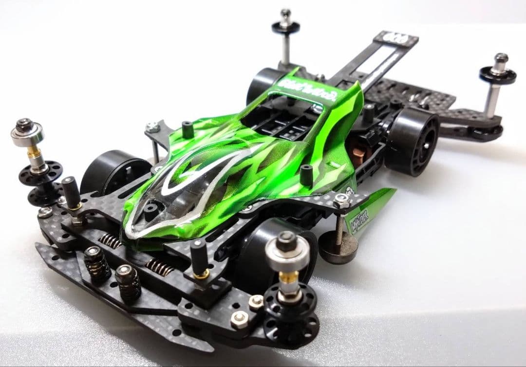 ミニ四駆 完成品 サンダーショット 黄緑 MSフレキ 2