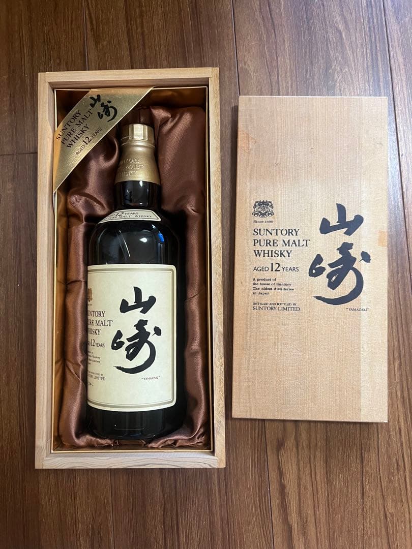 [未開栓] サントリー　ピュアモルトウイスキー　山崎12年　　750ml 木箱付