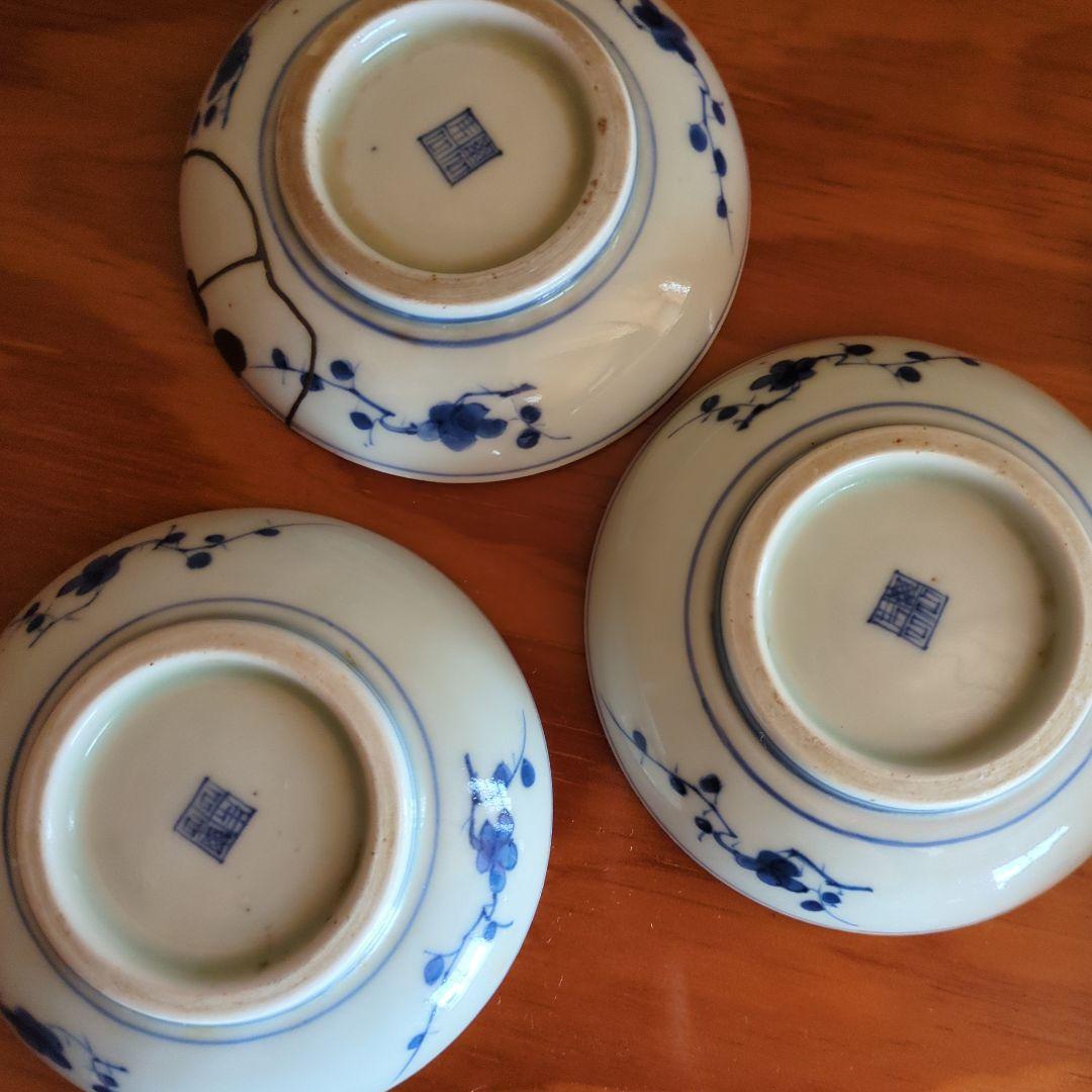 青と白の風景画 陶器皿 5枚セット