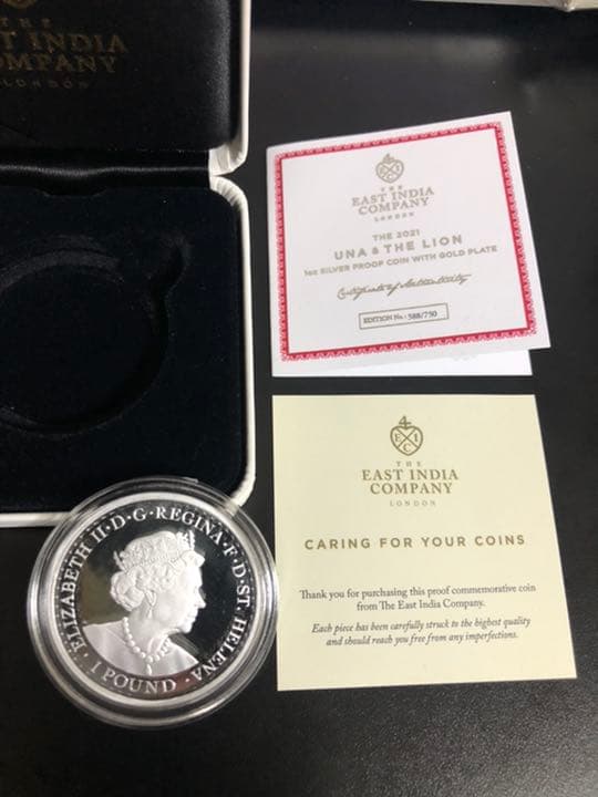 ウナとライオン｜東インド会社シルバープルーフ｜ゴールドプレート