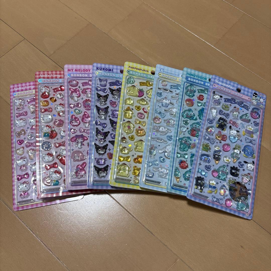 新品　ボンボンドロップシール　サンリオ　はぴだんぶい　コンプリート　8種