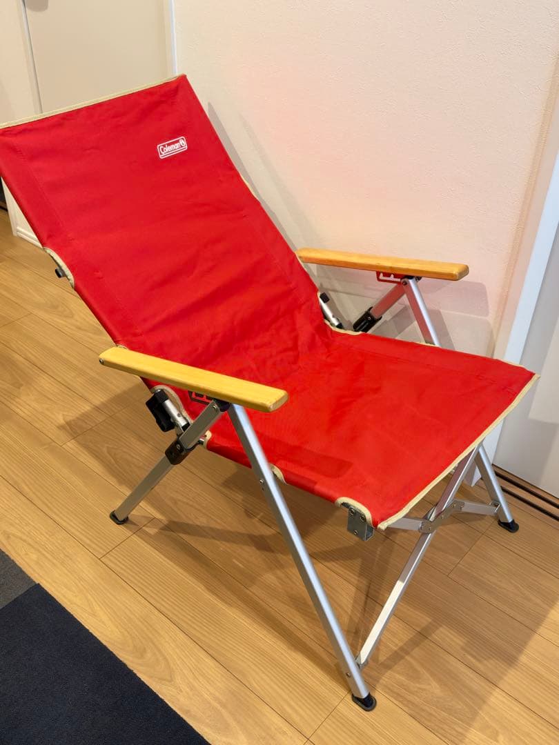 【廃盤品Colemanレイチェア】 リクライニングチェア_レッド_2脚セット