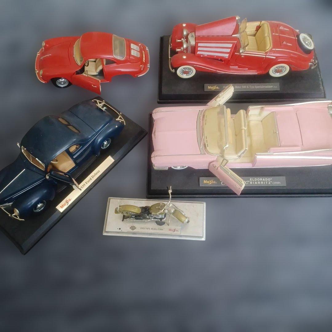 マイスト　Maisto 　ミニカー　車　ジャンク　4台　バイク1台　年代物　②