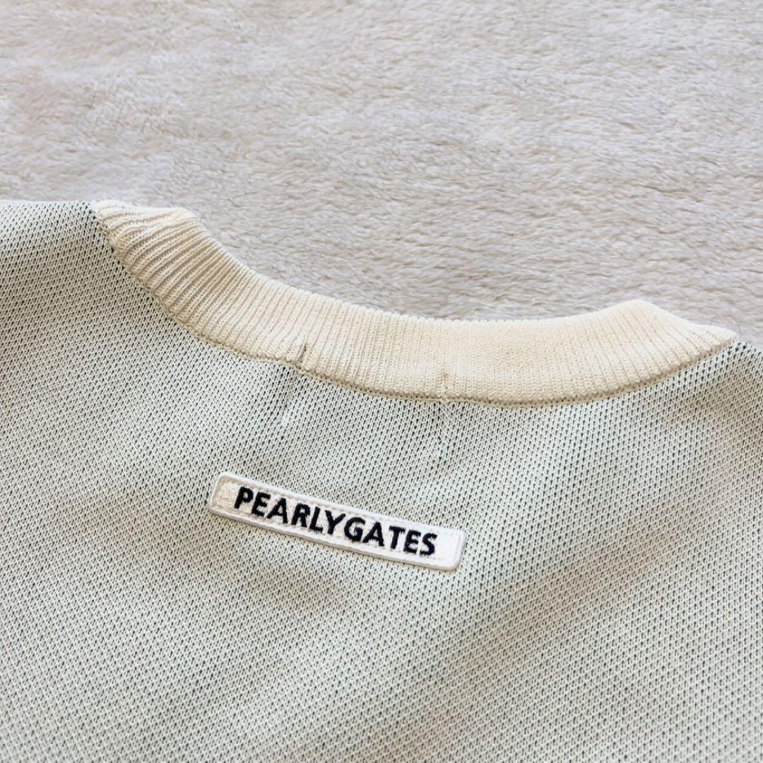 極美品　2024年　パーリーゲイツ　コットンビーム　バイヤスロゴ ニット　白