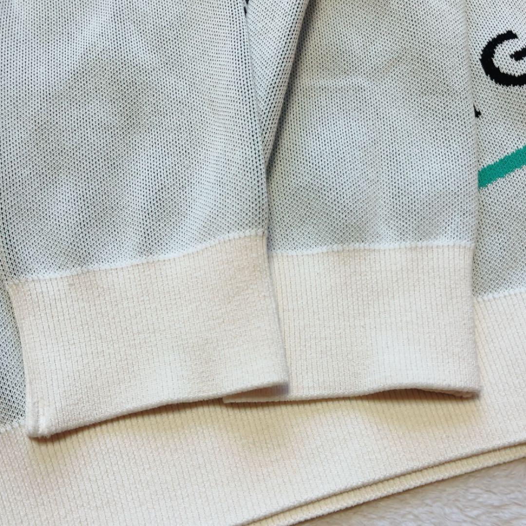 極美品　2024年　パーリーゲイツ　コットンビーム　バイヤスロゴ ニット　白