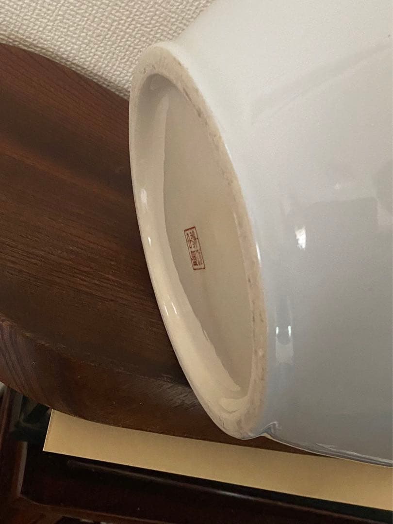 中国美術 中華民國 大白球瓶 花入 花器 古玩 唐物 高さ49cm X26cm