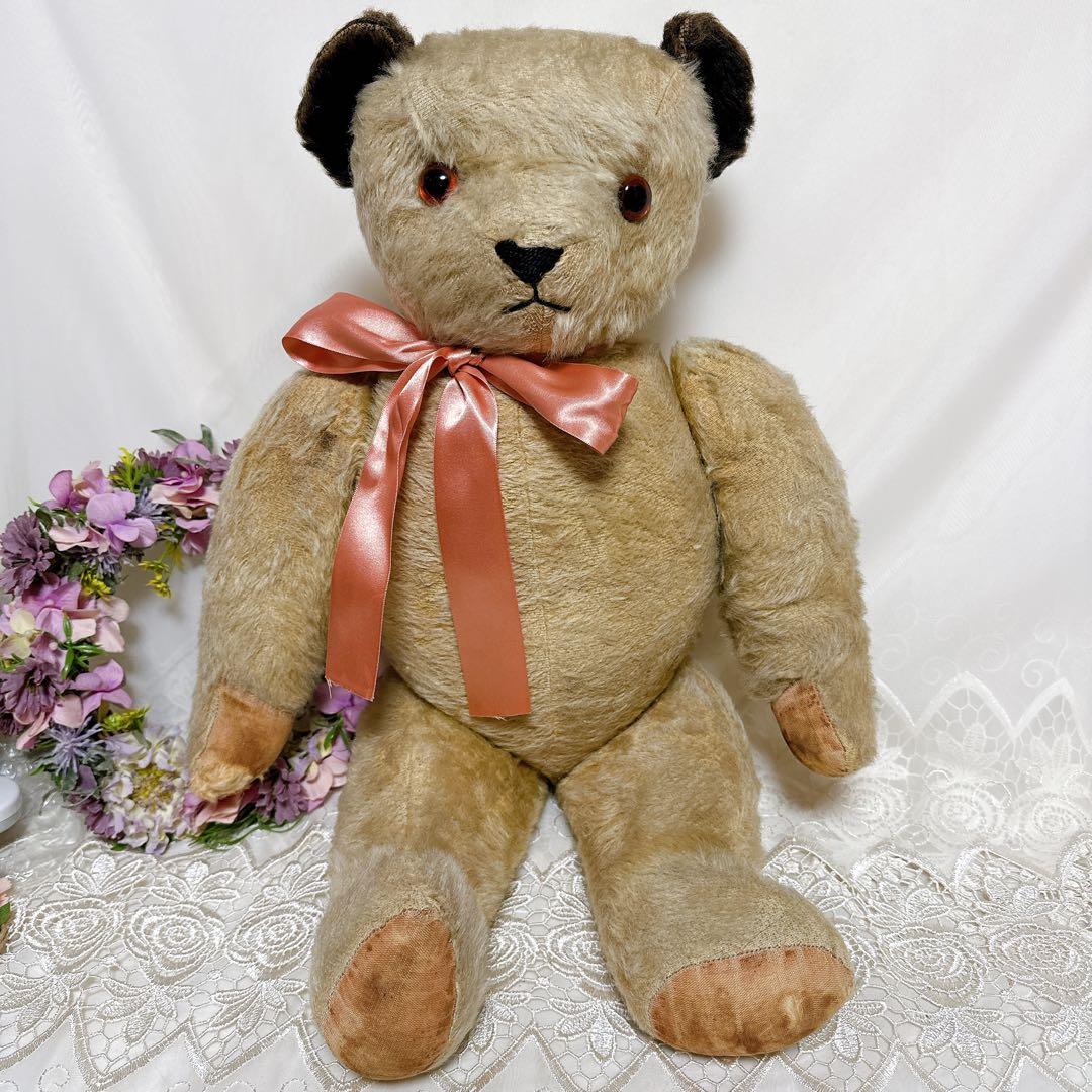 ❤️ビッグ❤️黒いお耳のチャドバレーベア　アンティークベア　Chad Valley