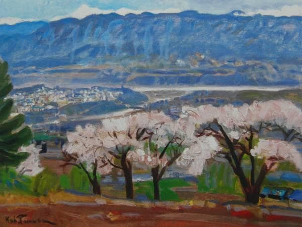 田村孝之介、飯田の春、豪華・希少・大判画集画、新品高級額・額装付、状態良好