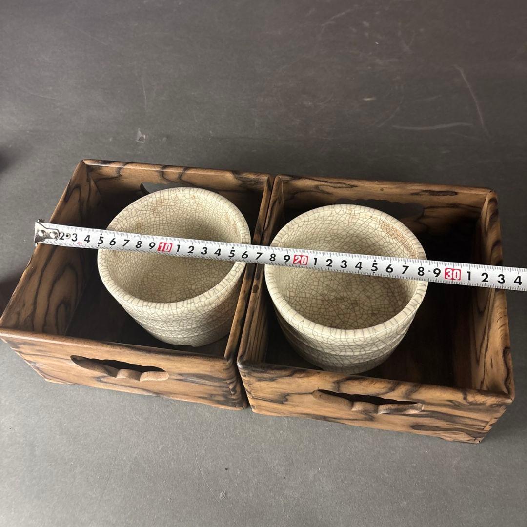 黒柿　煙草盆　２点