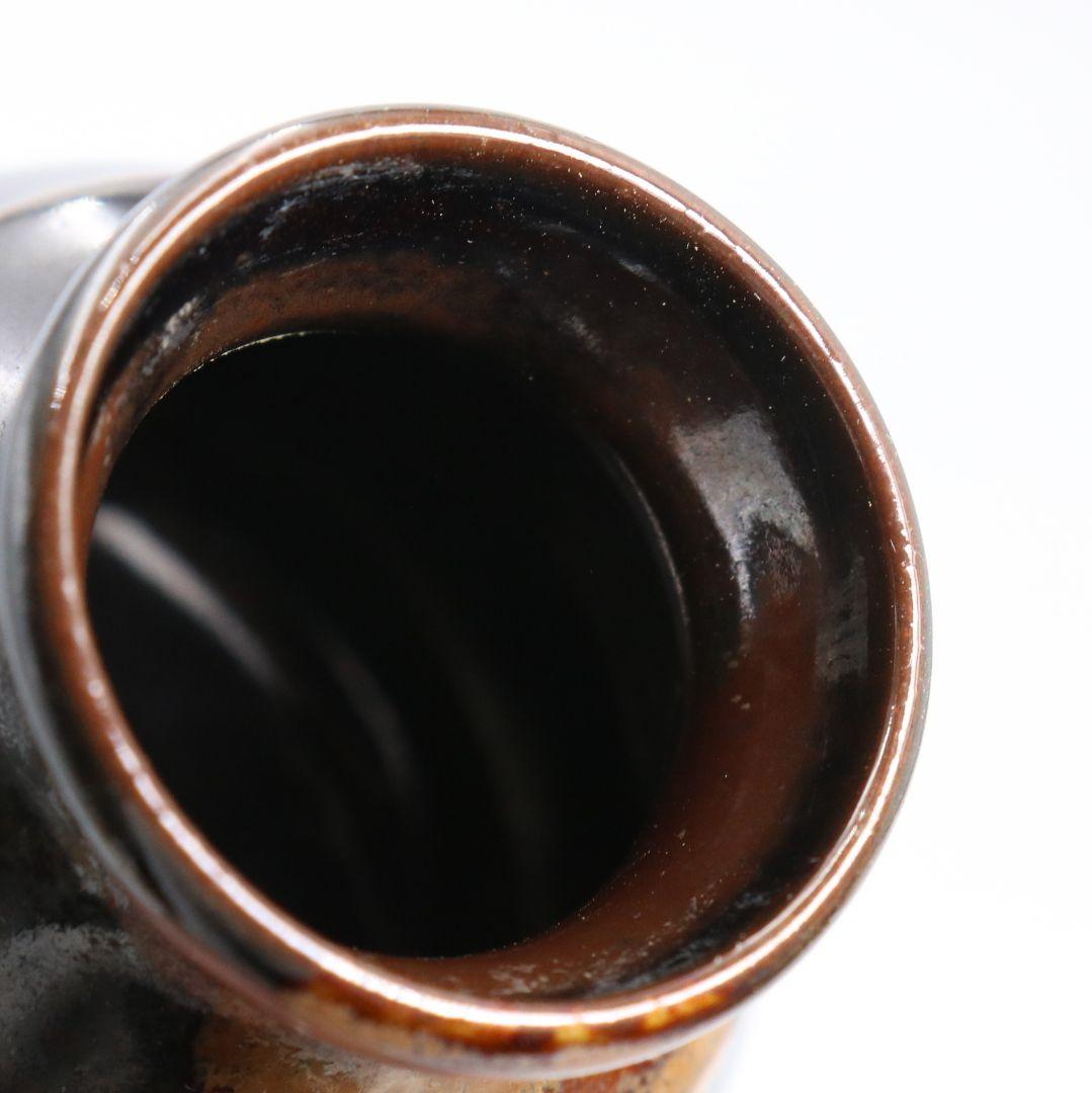 淡海ぜぜ 陽炎園(岩崎新定)造 膳所焼 侘助写茶入 茶道具 共箱　V911　N9