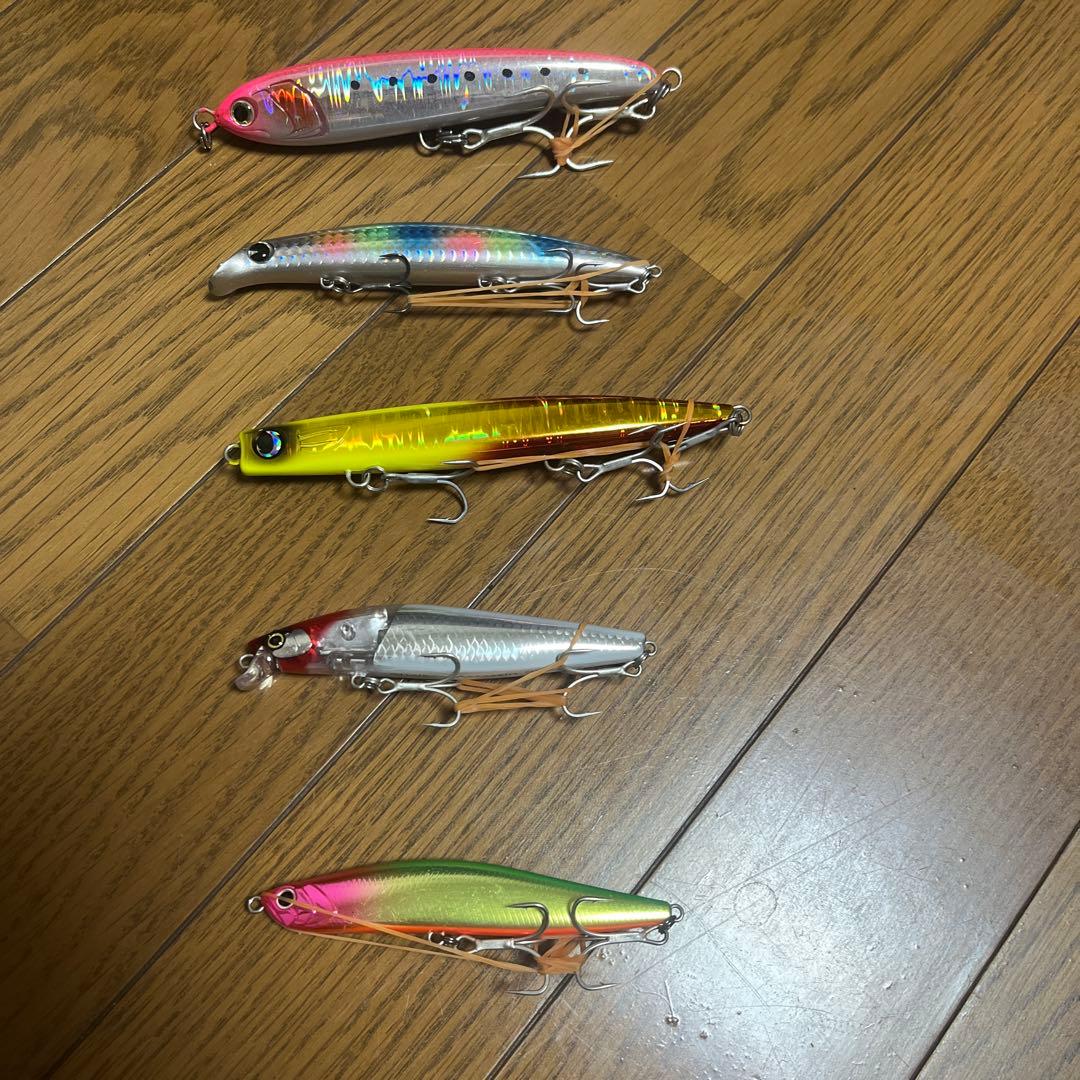 青物 シーバス ルアー まとめ売り 15個 ブルーブルーケース フック オマケ