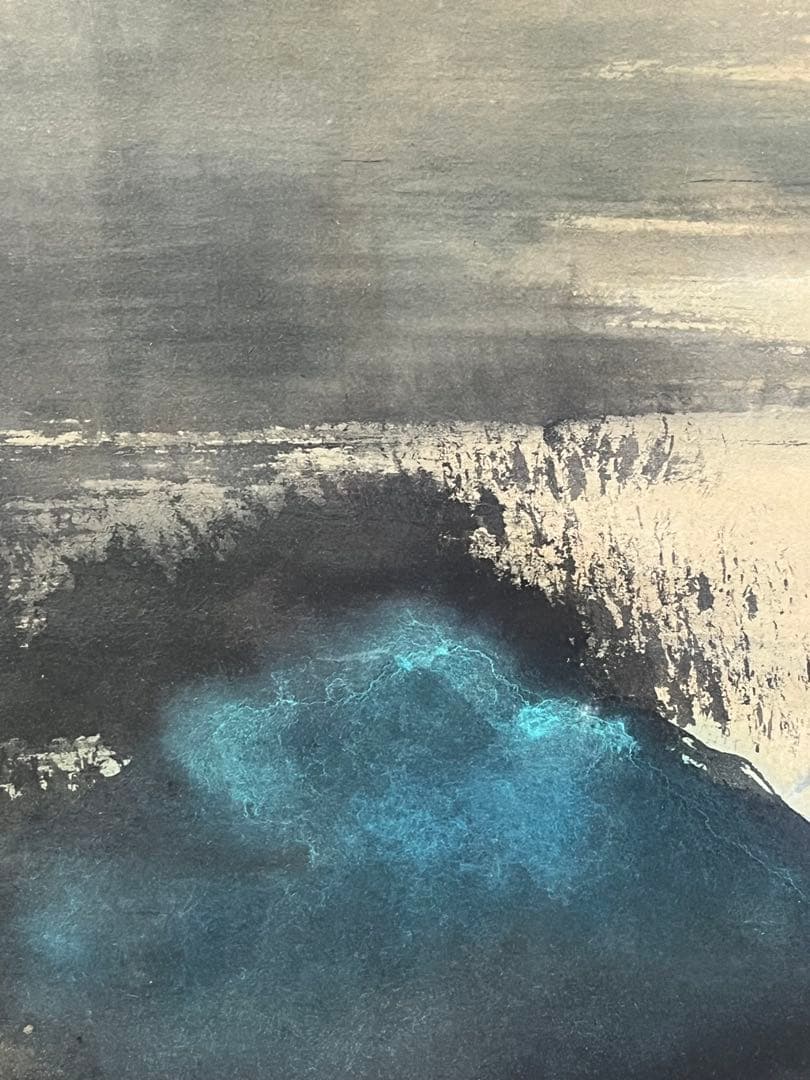 額入り壁掛け 水彩画 旭秋作　海岸 1151