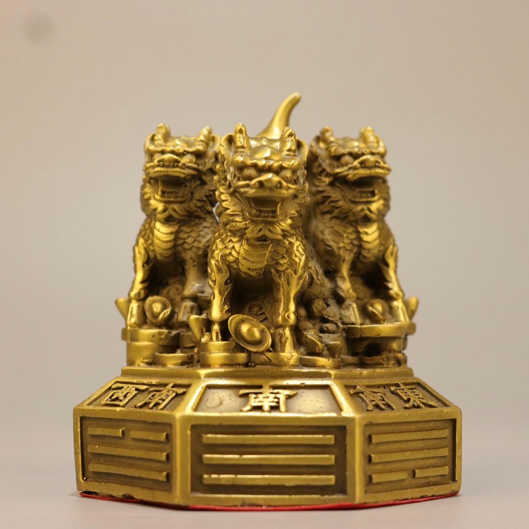 銅器 八卦麒麟振り子陣 運財麒麟 陣福禄麒麟 風水 家住宅 工芸品置物