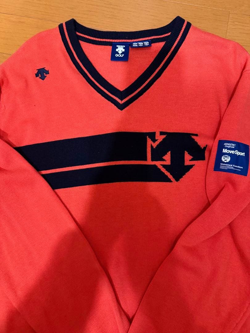 DESCENTE ゴルフ セーター Lサイズ オレンジ