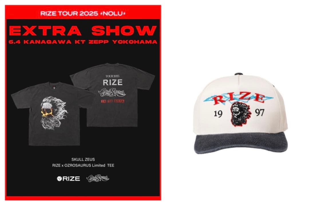 RIZE CAP & RIZE OZROSAURUS Tシャツ XL