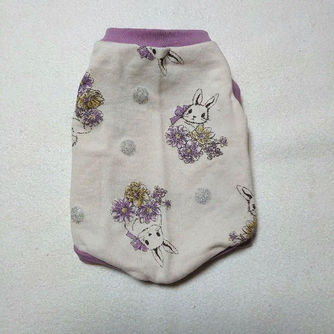 犬服 S わんこの普段着　花うさぎ