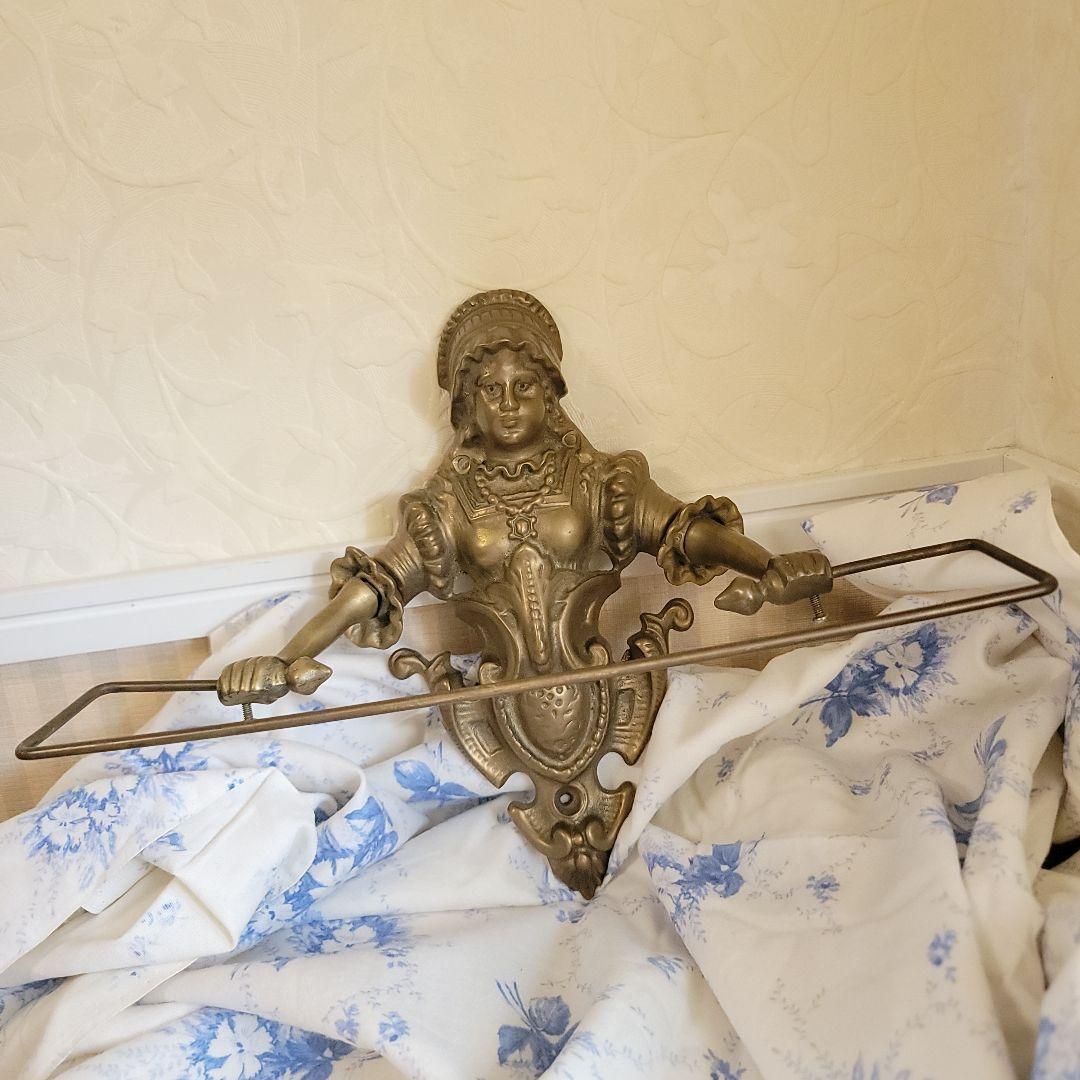 西洋アンティーク　真鍮製タオルハンガー　フランスアンティーク