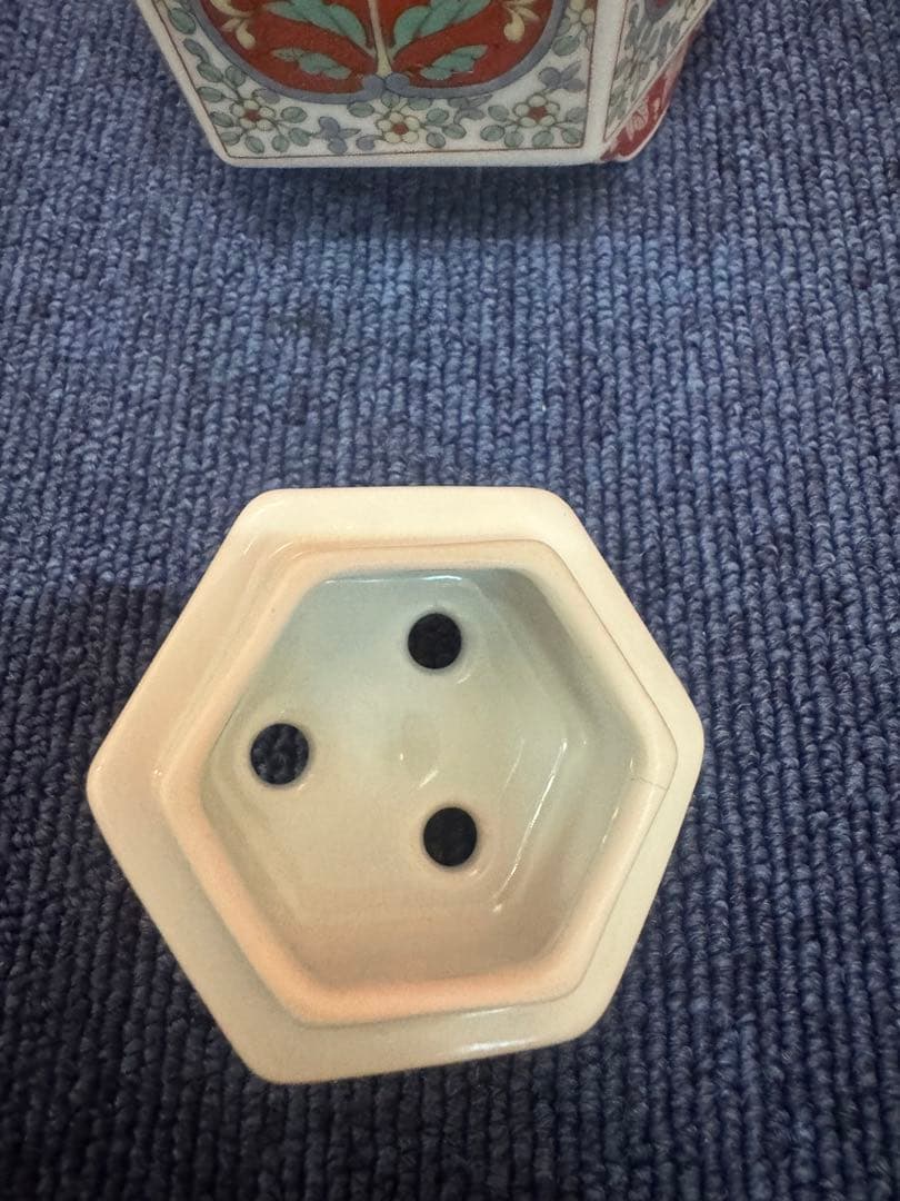 1659 有田焼　幸楽　草花文　香炉　未使用