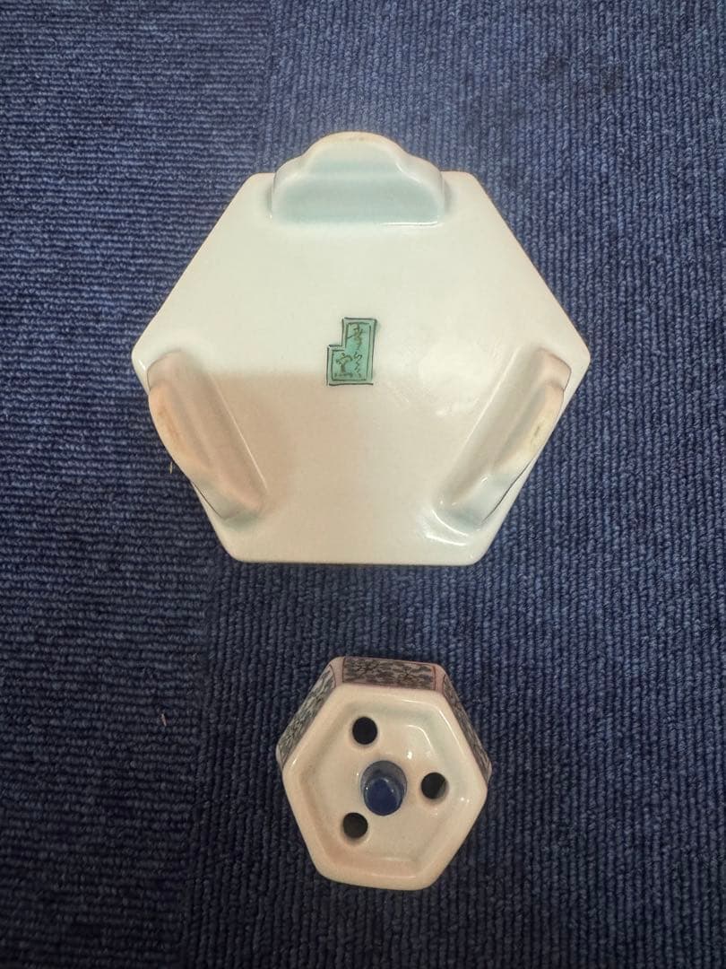 1659 有田焼　幸楽　草花文　香炉　未使用