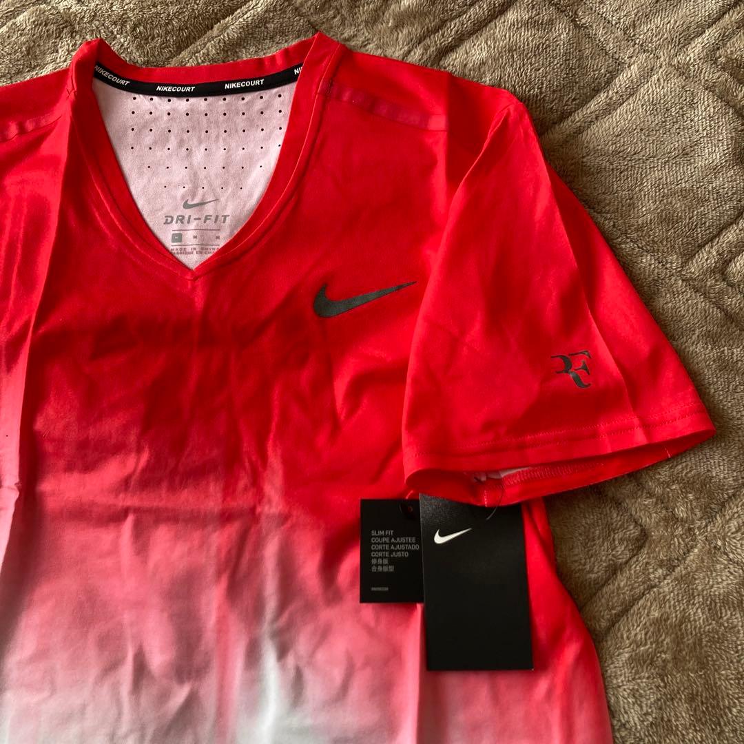 Nike テニス ロジャーフェデラー ゲームシャツ レッド/ホワイト