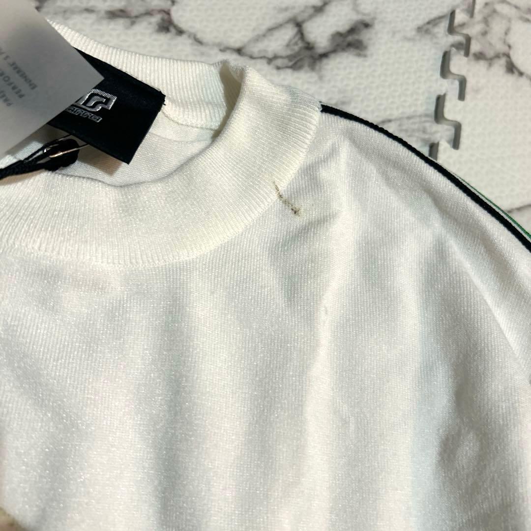 新品タグ付き☆エネーレ　ゴルフウェア　白　袖ストライプ　長袖セーター