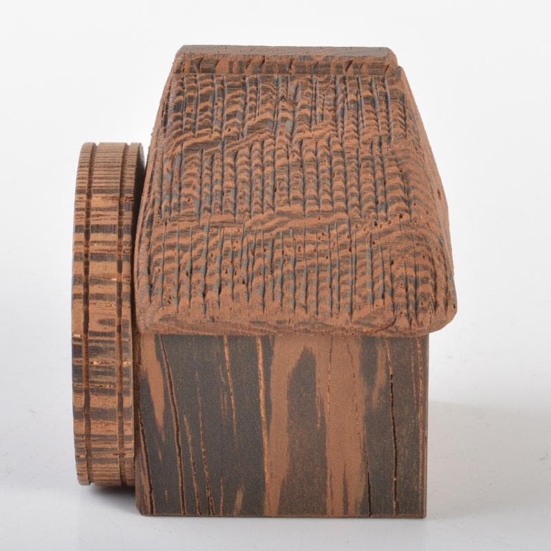 茶道具　畑幸春作　鉄刀木　水車香合　共箱　V　R6358