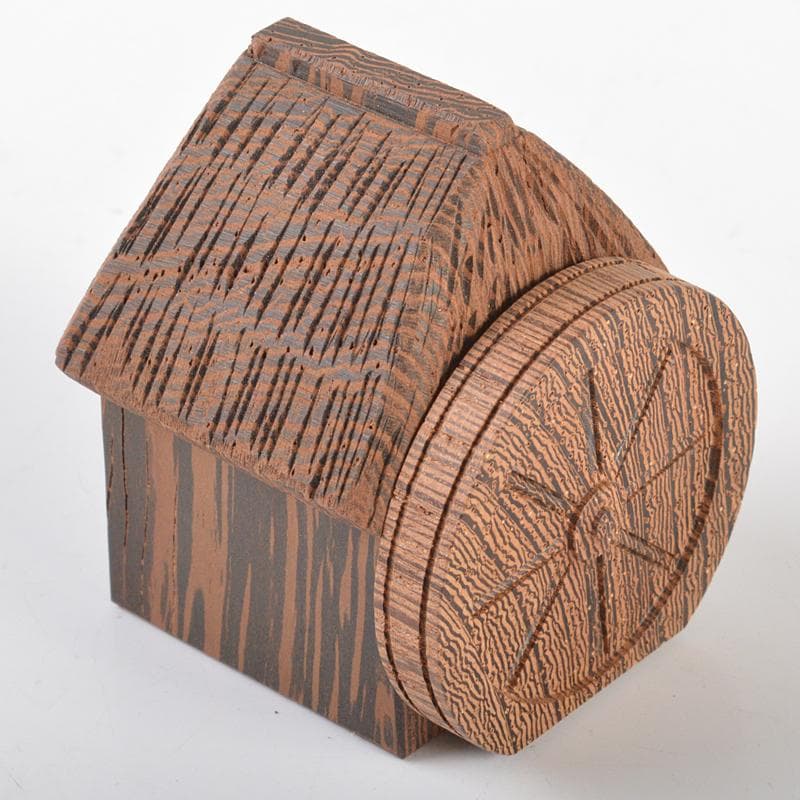 茶道具　畑幸春作　鉄刀木　水車香合　共箱　V　R6358