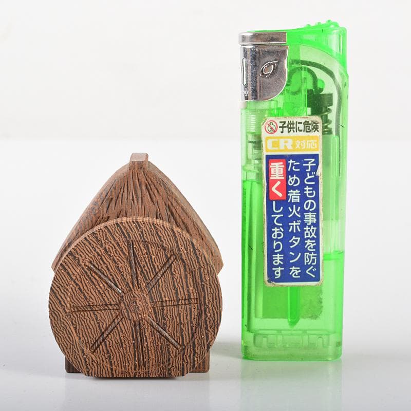 茶道具　畑幸春作　鉄刀木　水車香合　共箱　V　R6358