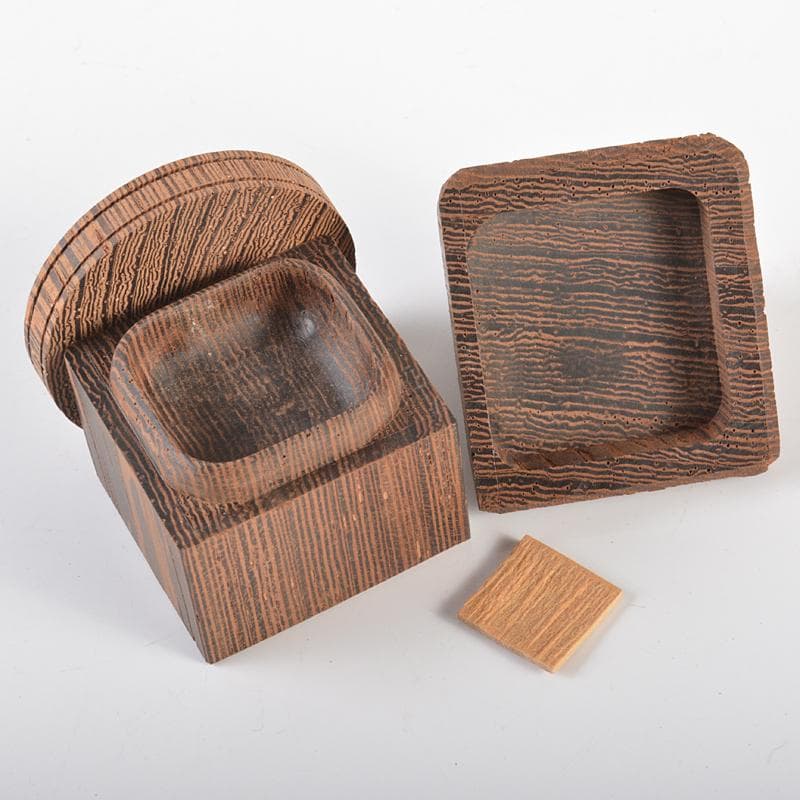 茶道具　畑幸春作　鉄刀木　水車香合　共箱　V　R6358