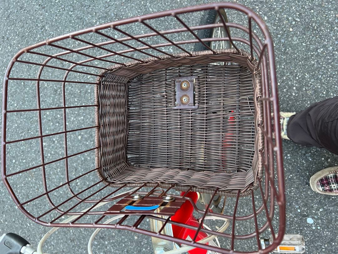 TOPONE 24インチ 自転車 赤 前カゴ付き 6段変速