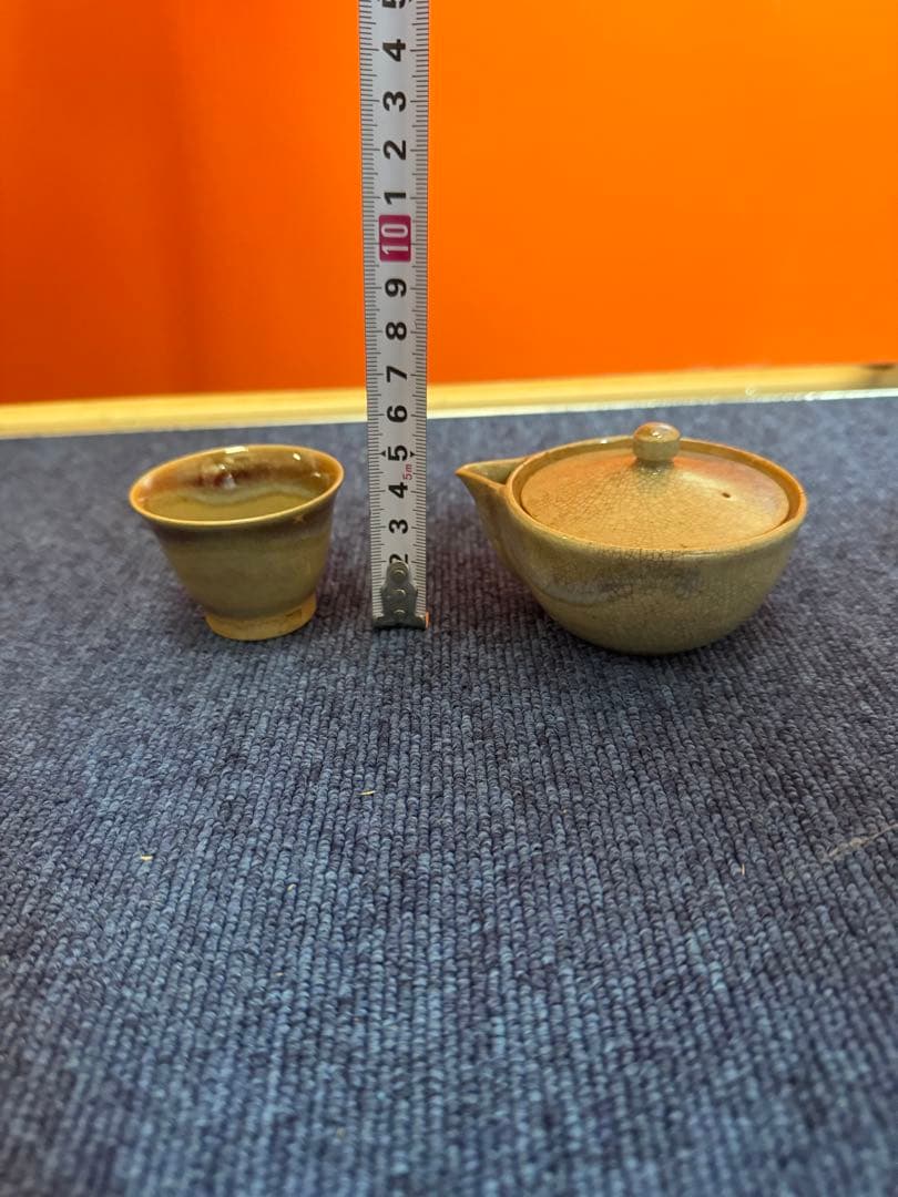 1582 萩焼　宝瓶1客　湯呑3客