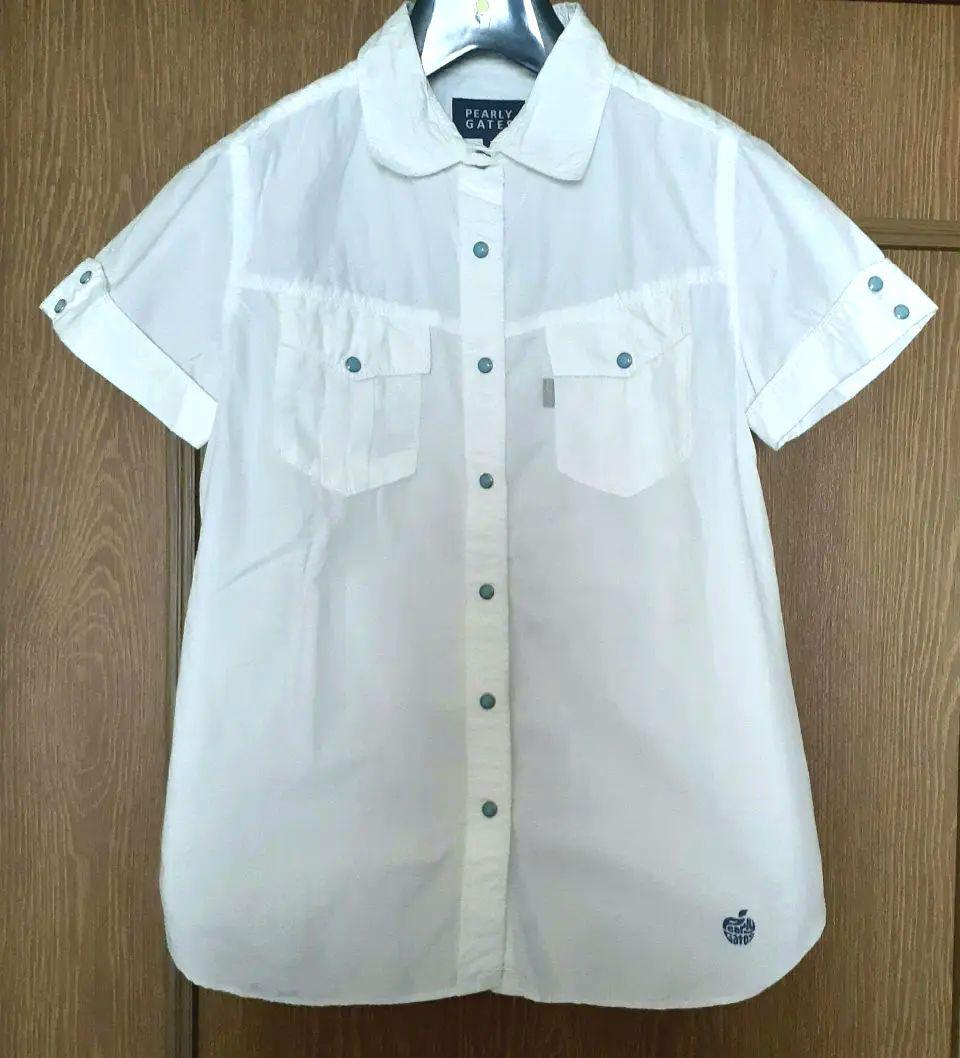 【未使用 タグ付き】 パーリーゲイツ　半袖 シャツ　レディース ゴルフウェア　白