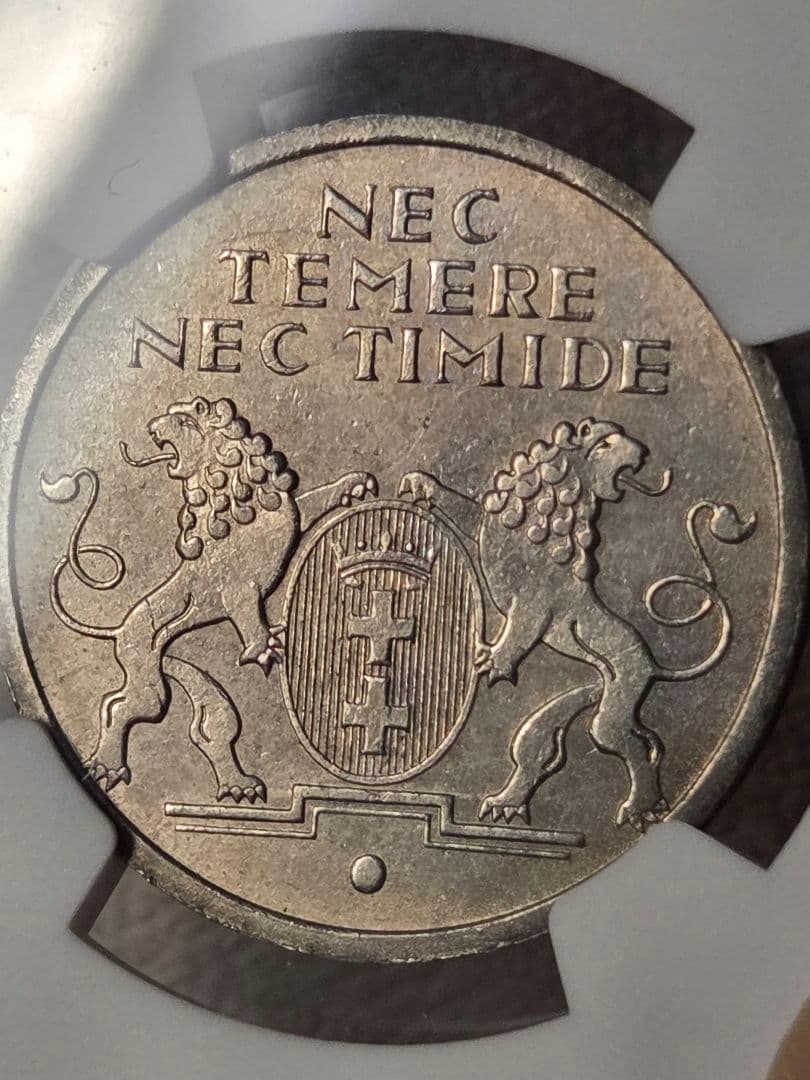 (稀少)ダンツィヒ自由市　5グルデン　ニッケル貨　1935