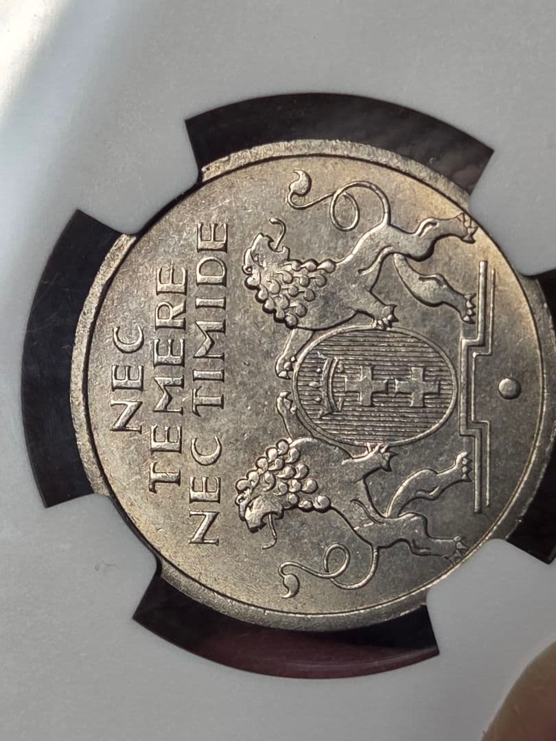 (稀少)ダンツィヒ自由市　5グルデン　ニッケル貨　1935