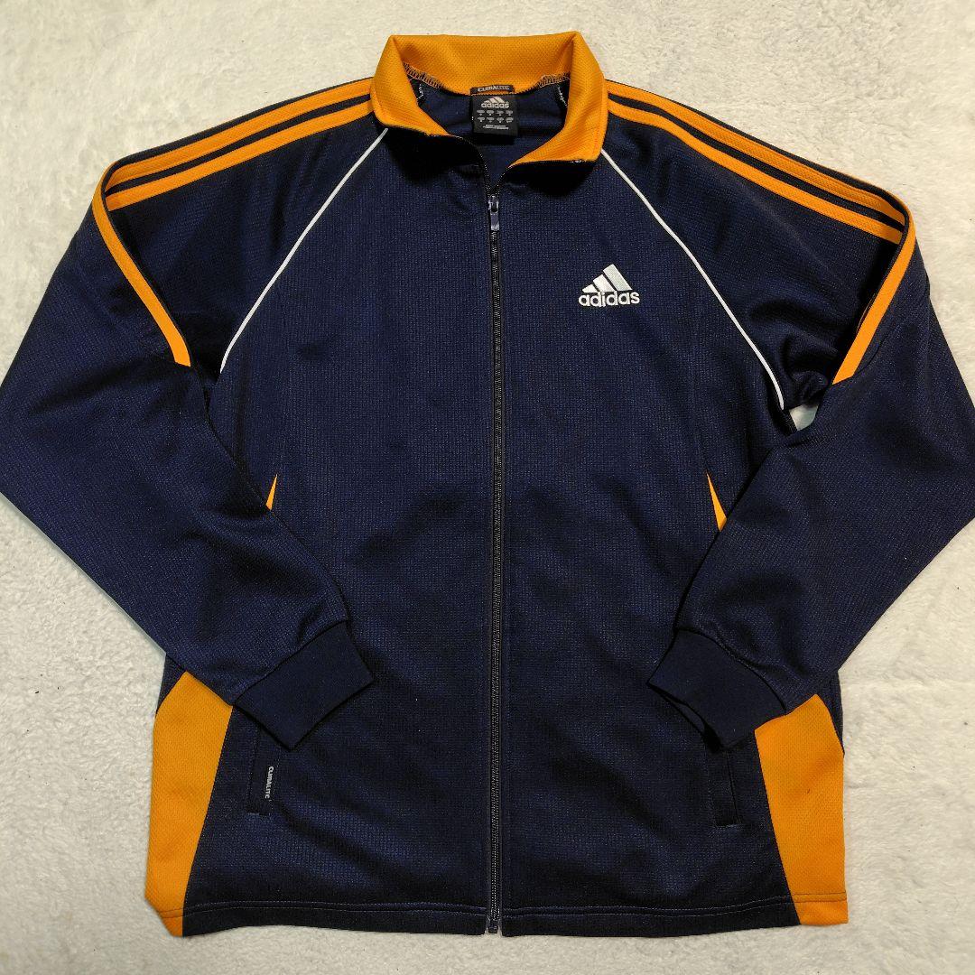 【美品】アディダス adidas ジャージ 上下 ネイビー/オレンジ M