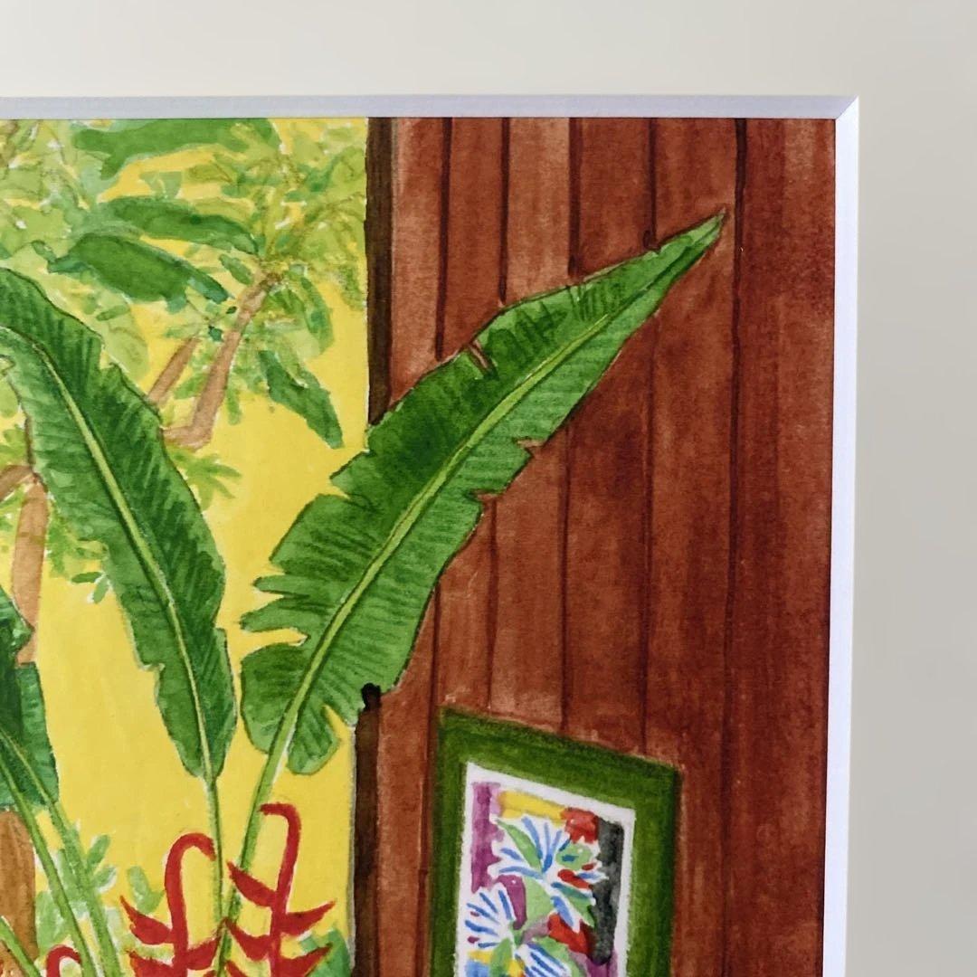 水彩画　夏のインテリア　南国風